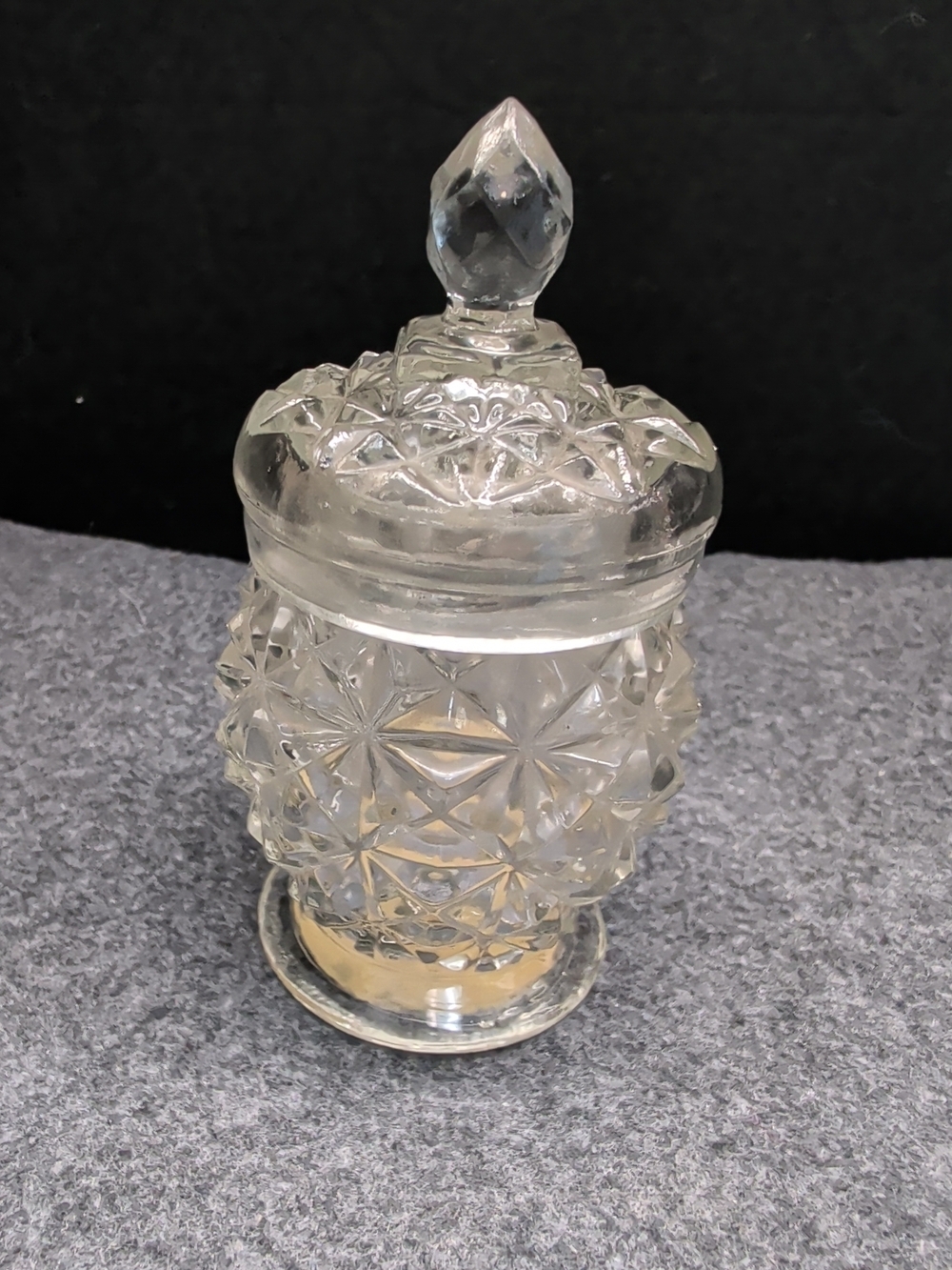 Avon Crystal Facet Press Glass Jar - Picture 2 of 7